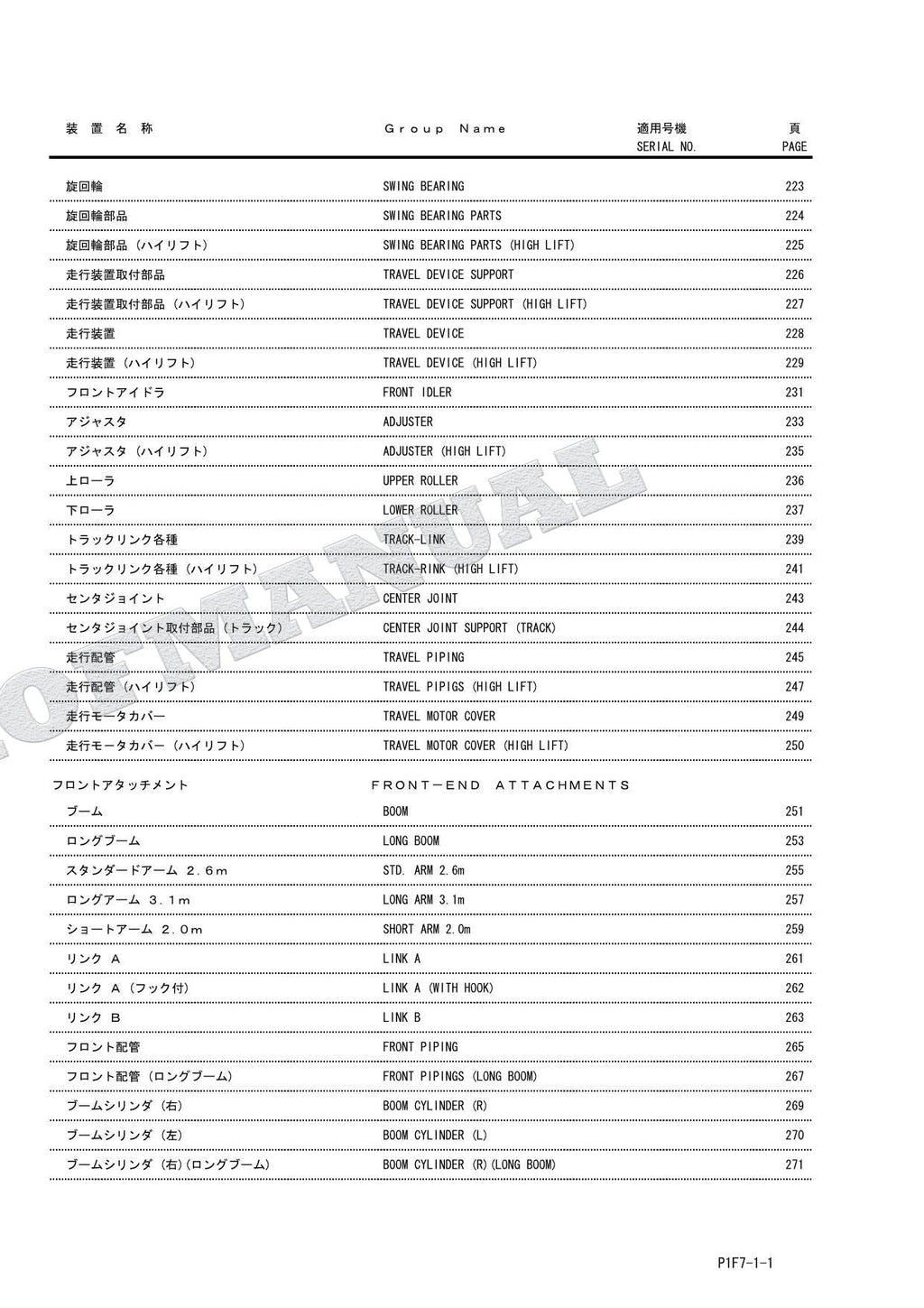 HITACHI ZAXIS ZX185USR Excavator Parts Catalog Manual SN 005001-