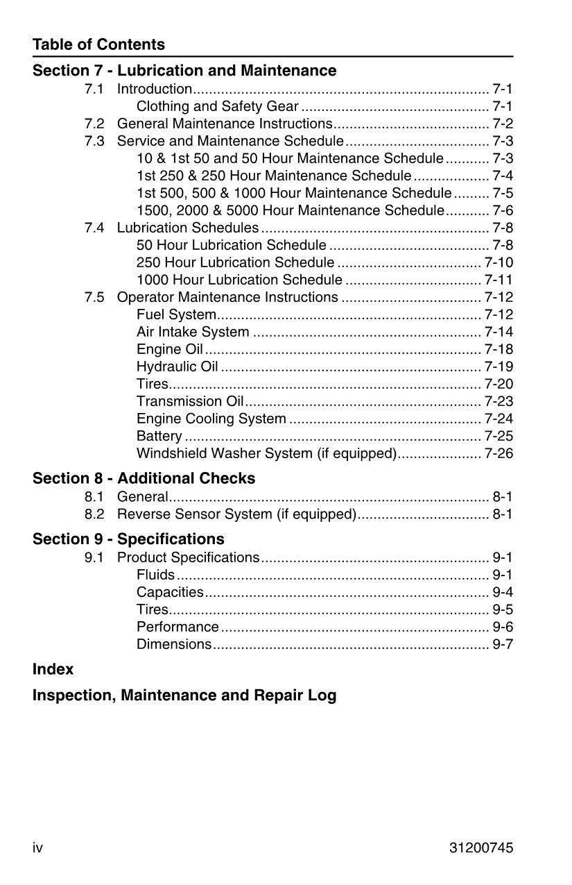 Manual del operador de mantenimiento y operación del manipulador telescópico JLG G10-55A G12-55A 31200745