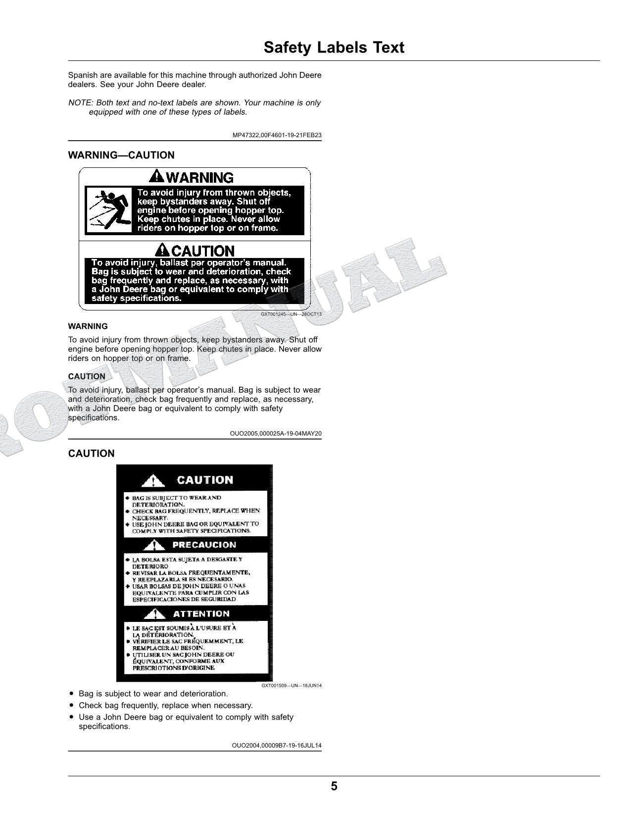 John Deere X590 X580 X394 X570 X384 Tractor Manual del Operador Español