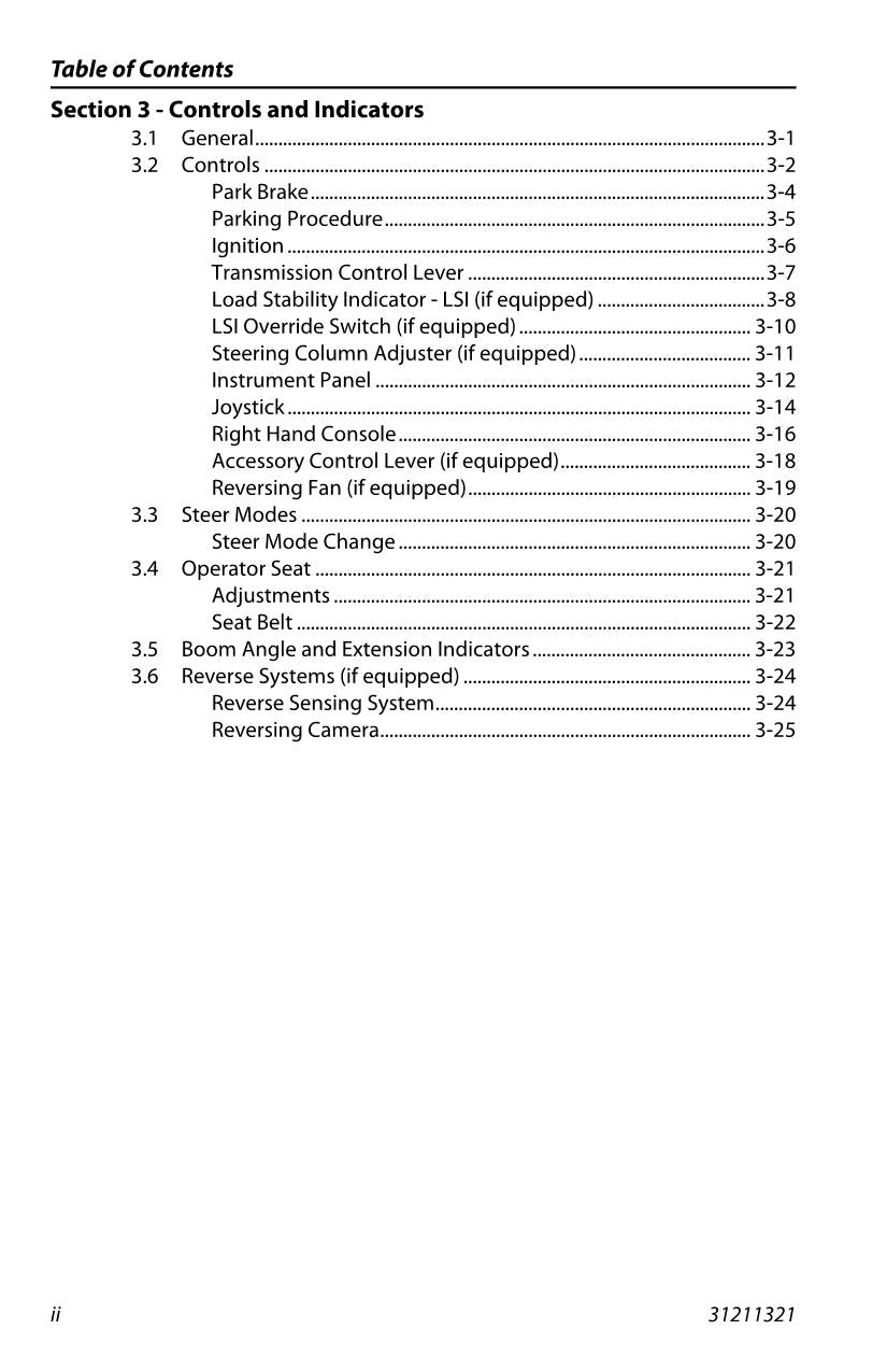 Manual del operador de mantenimiento y operación del manipulador telescópico JLG G5-18A 31211321