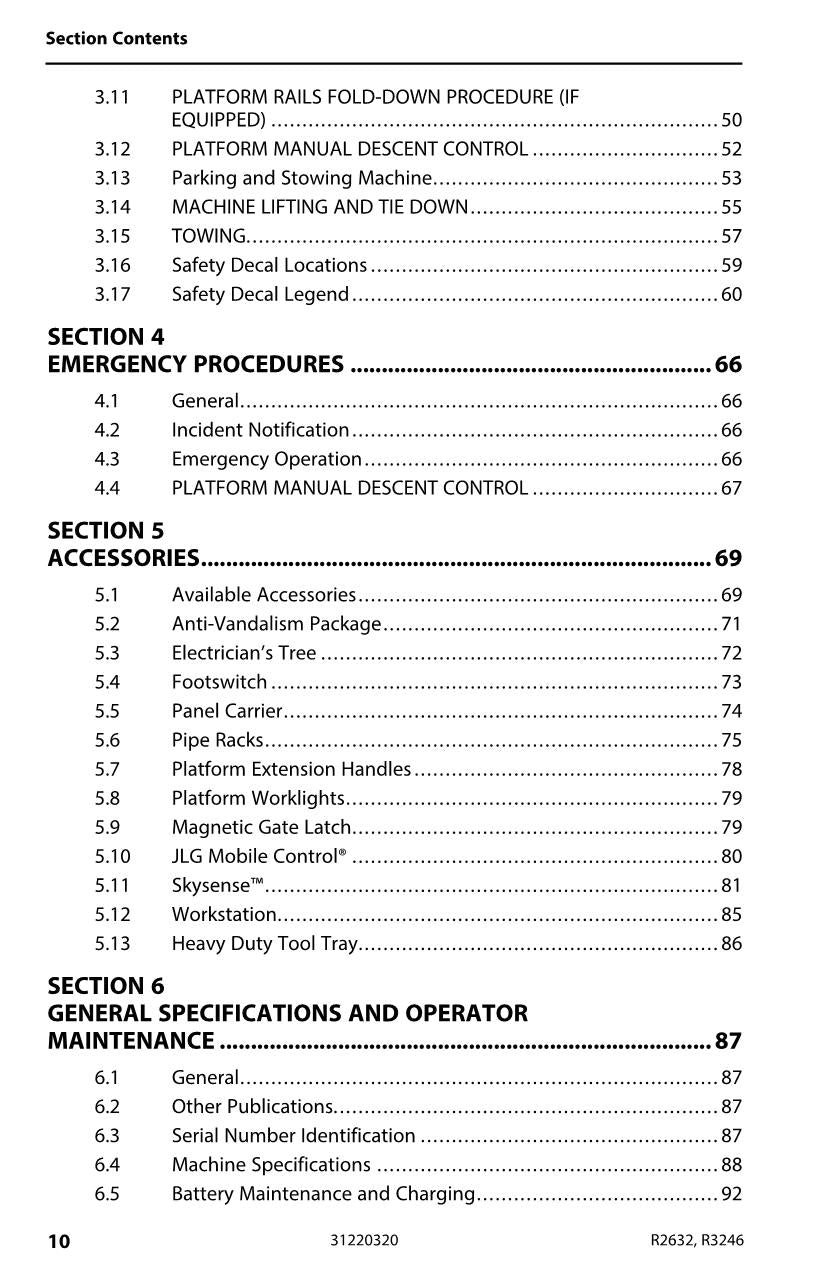 JLG R2632 R3246 Scissor Lift Maintenance Operation Operators Manual 31220320
