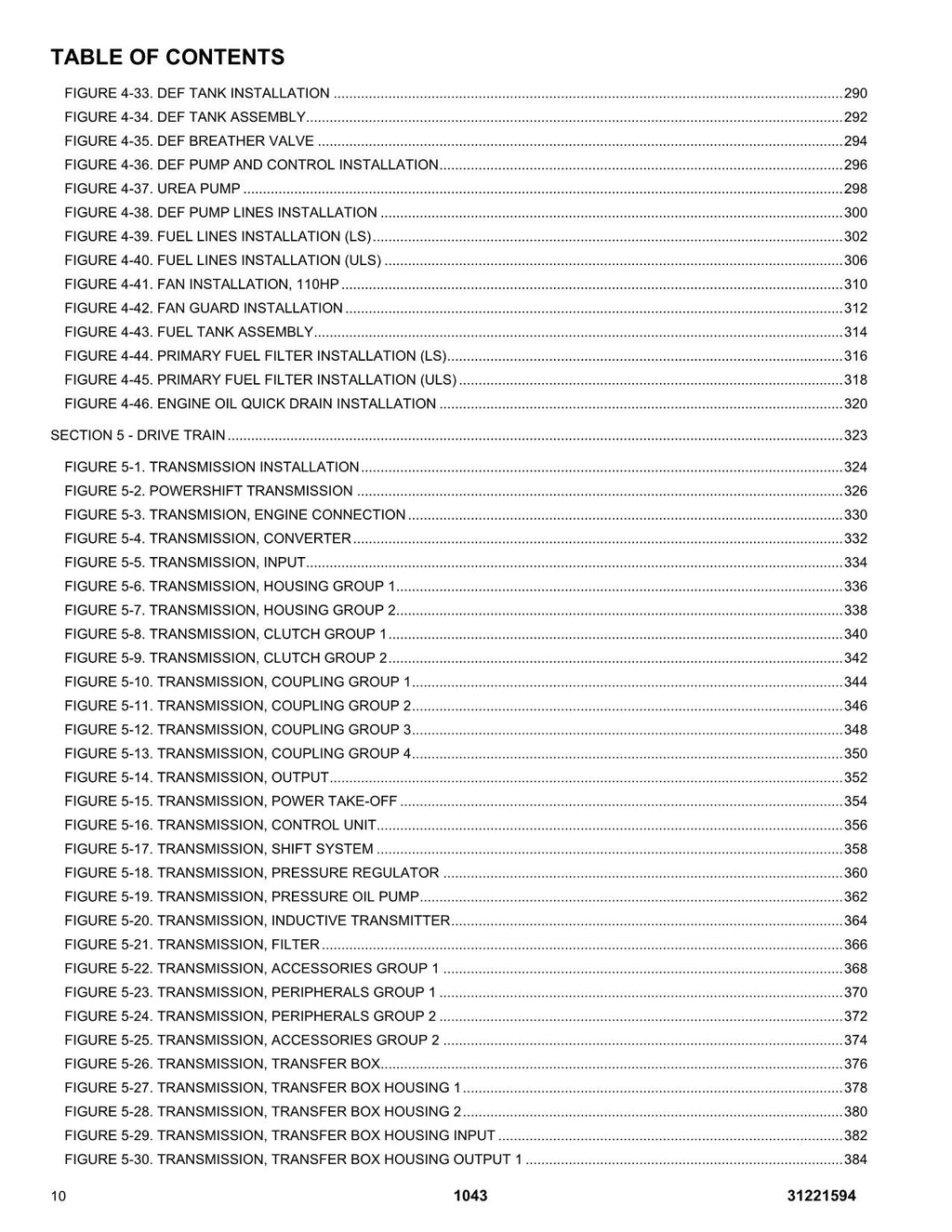 JLG 1043 Telehandler Parts Catalog Manual 31221594