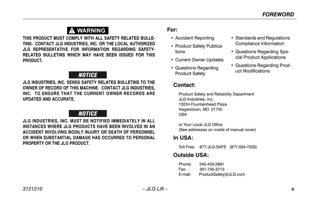 JLG E450A E450AJ M450A M450AJ Boom Lift Maintenance Operation Operators Manual