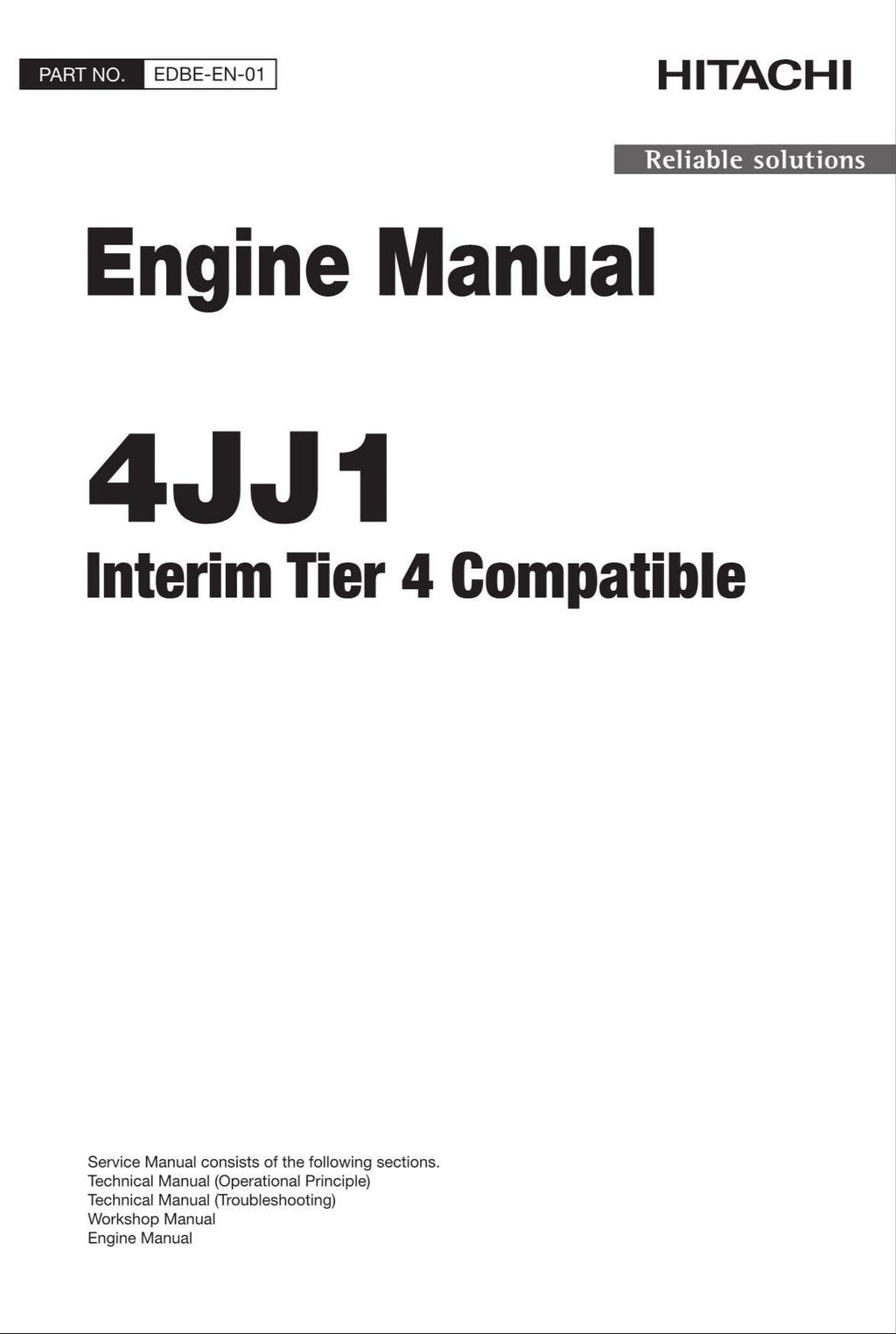 HITACHI 4JJ1 Interim Tier 4 Compatible Engine Technical Service Manual