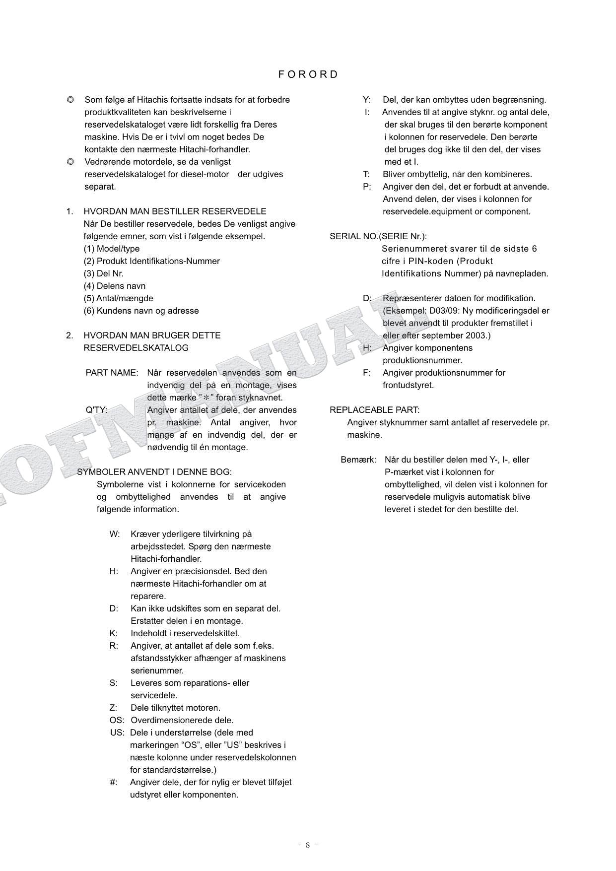 HITACHI ZAXIS ZX135USL-5B Forest Machine Type Excavator Parts Catalog Manual
