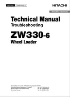 Hitachi ZW330-6 Wheel Loader Technical Manual Troubleshooting +Schematics