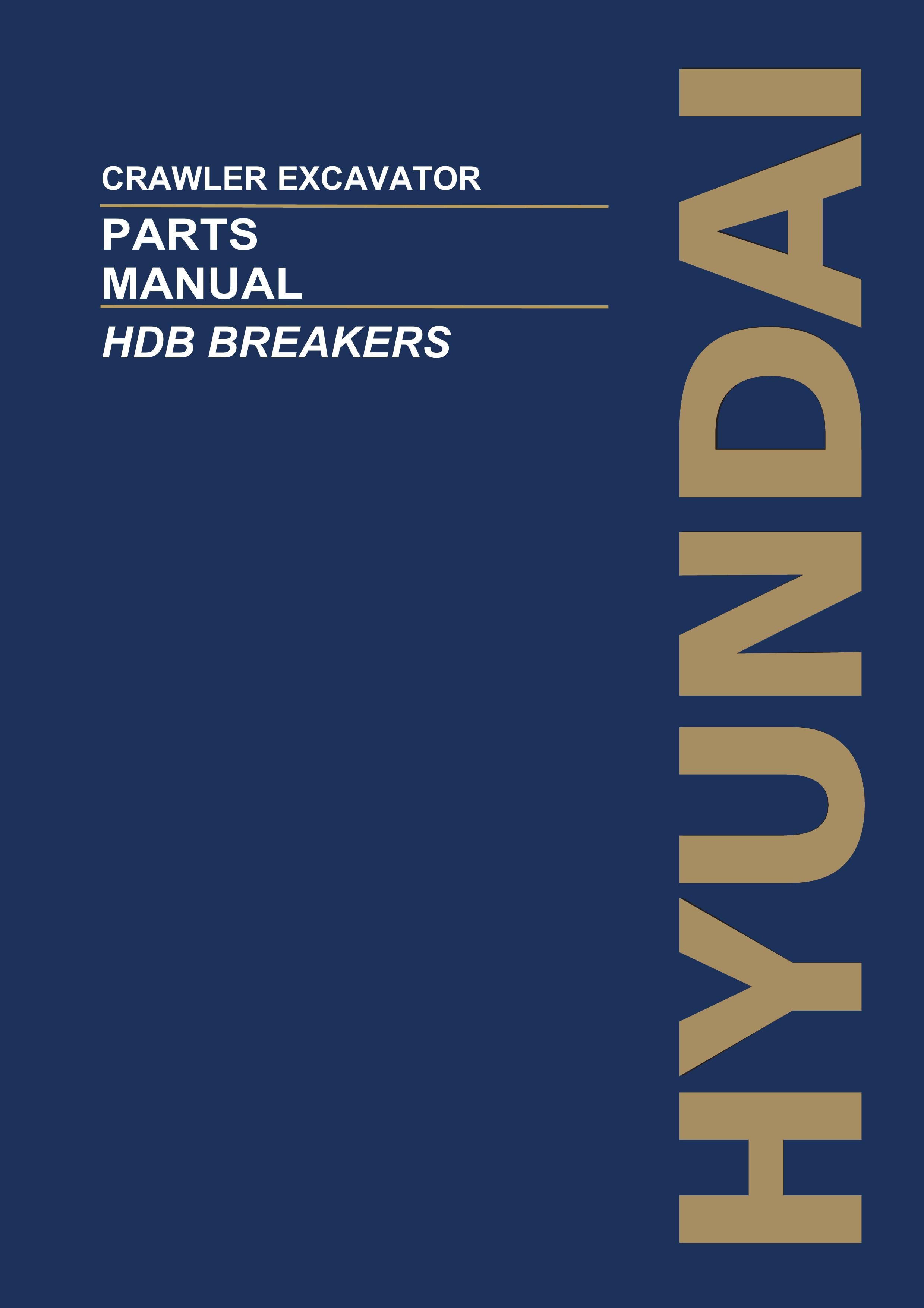 Hyundai HDB BREAKERS Crawler Excavator Parts Catalog Manual