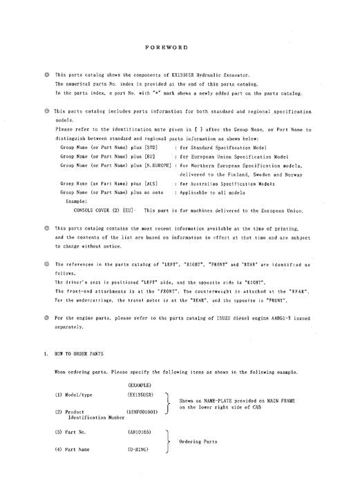 Manual del catálogo de piezas de la excavadora Hitachi EX100-5 EX100M-5 EX110M-5 EX100-5E