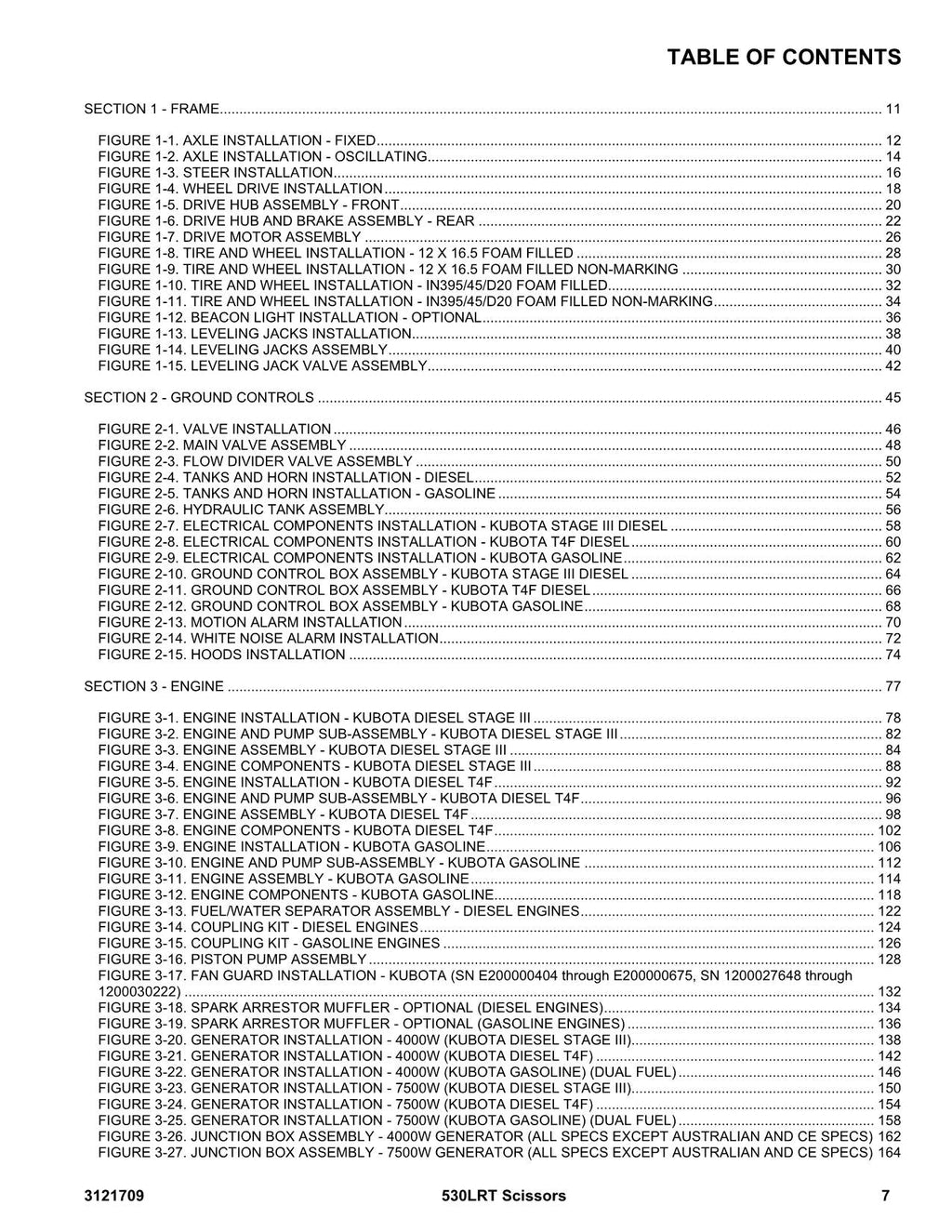 Catálogo de piezas del elevador de tijera JLG 530LRT Manual 3121709