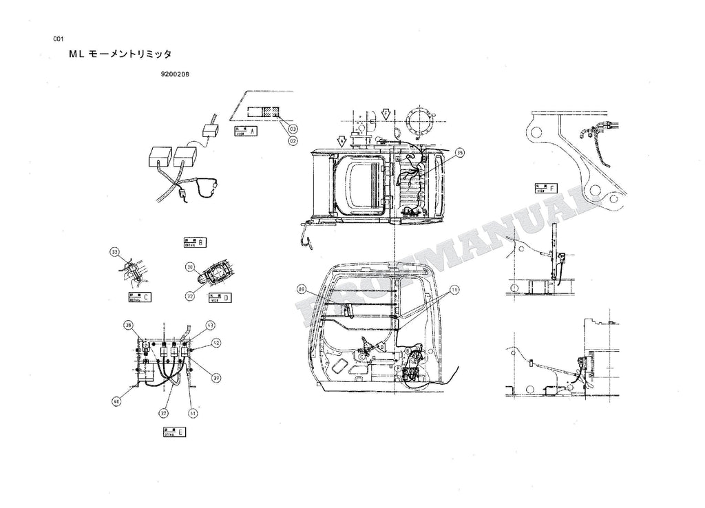 HITACHI ZAXIS ZX110 ZX110M ZX110-E ML Clane Excavator Parts Catalog Manual