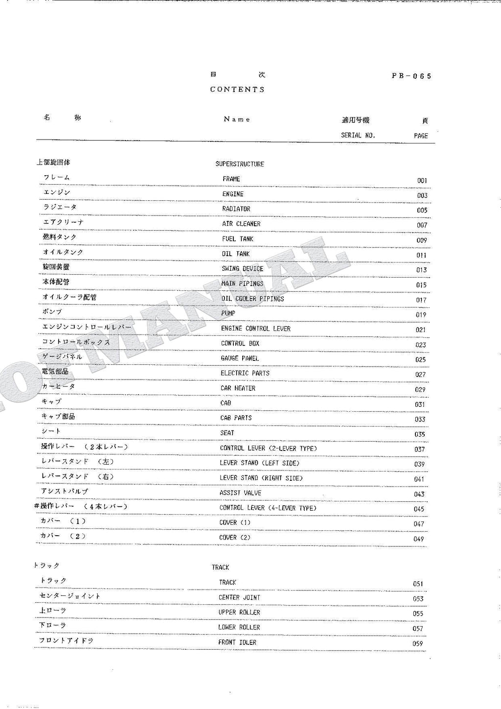 HITACHI UH063 Excavator Parts Catalog Manual EP730-4-2