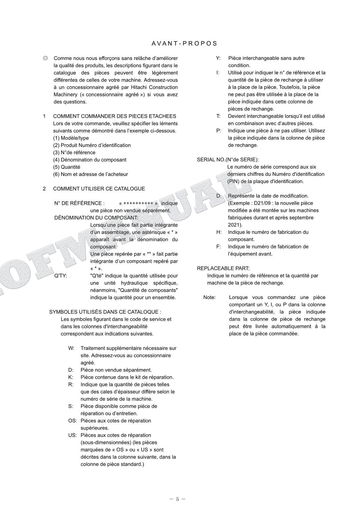 Manual del catálogo de piezas del motor HITACHI ZAXIS serie ZX160-7 ZX180-7