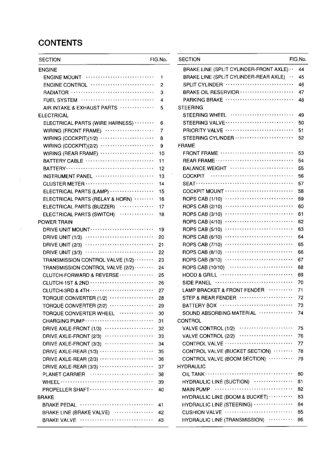 Hitachi LX110-7 Wheel Loader Parts Catalog Manual SN 01101