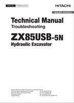 HITACHI ZX85USB-5N Excavator Troubleshooting +Schematic Technical Manual