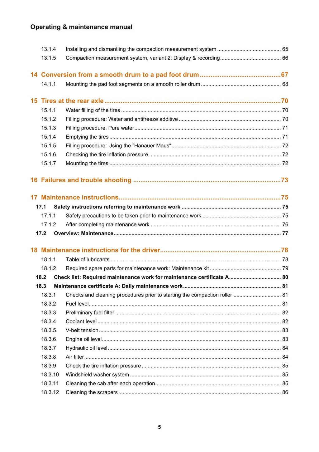 Hyundai HR70C-9 TIER4F ROAD ROLLER Operators Maintenance Manual