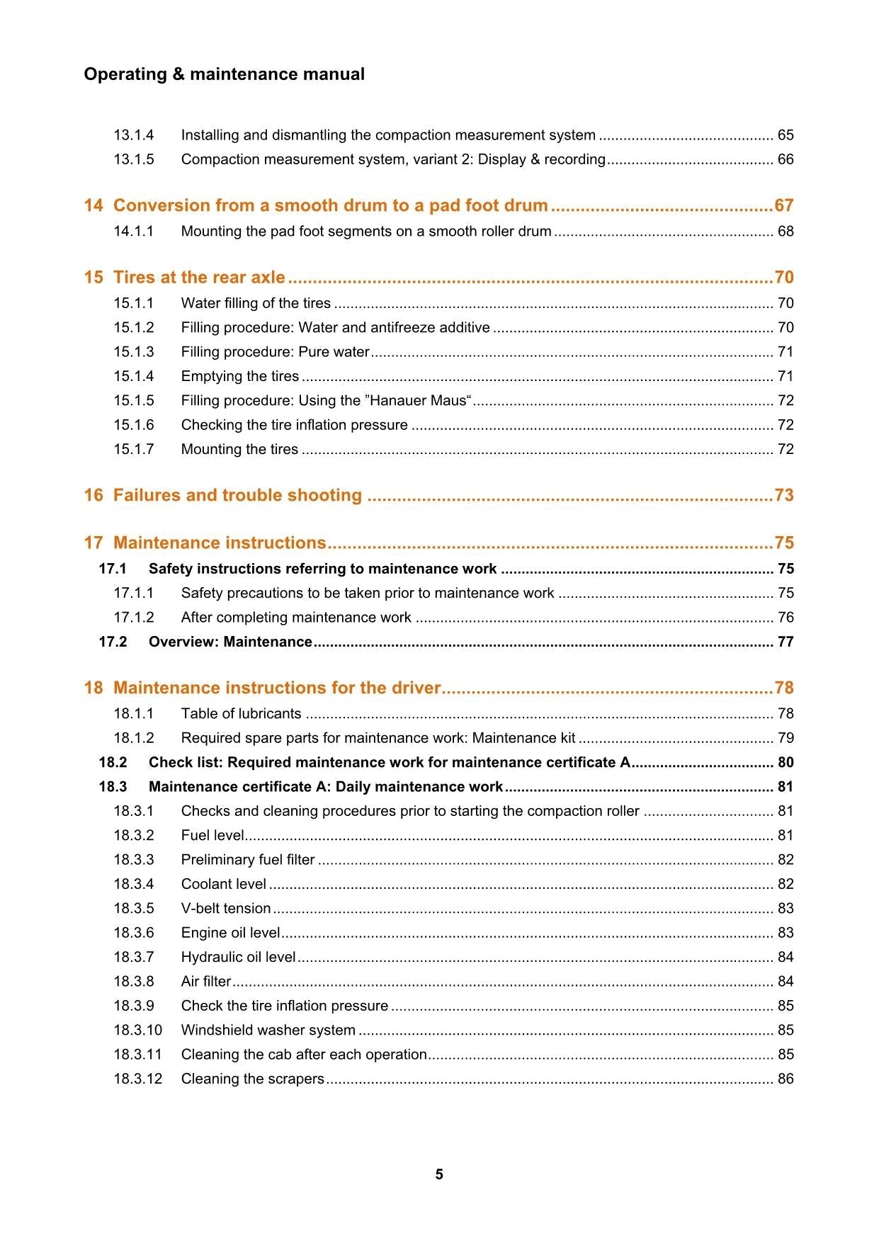 Hyundai HR70C-9 TIER4F ROAD ROLLER Operators Maintenance Manual