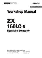 HITACHI ZAXIS ZX160LC-6 Excavator Workshop Service Manual WDBR50-EN-01