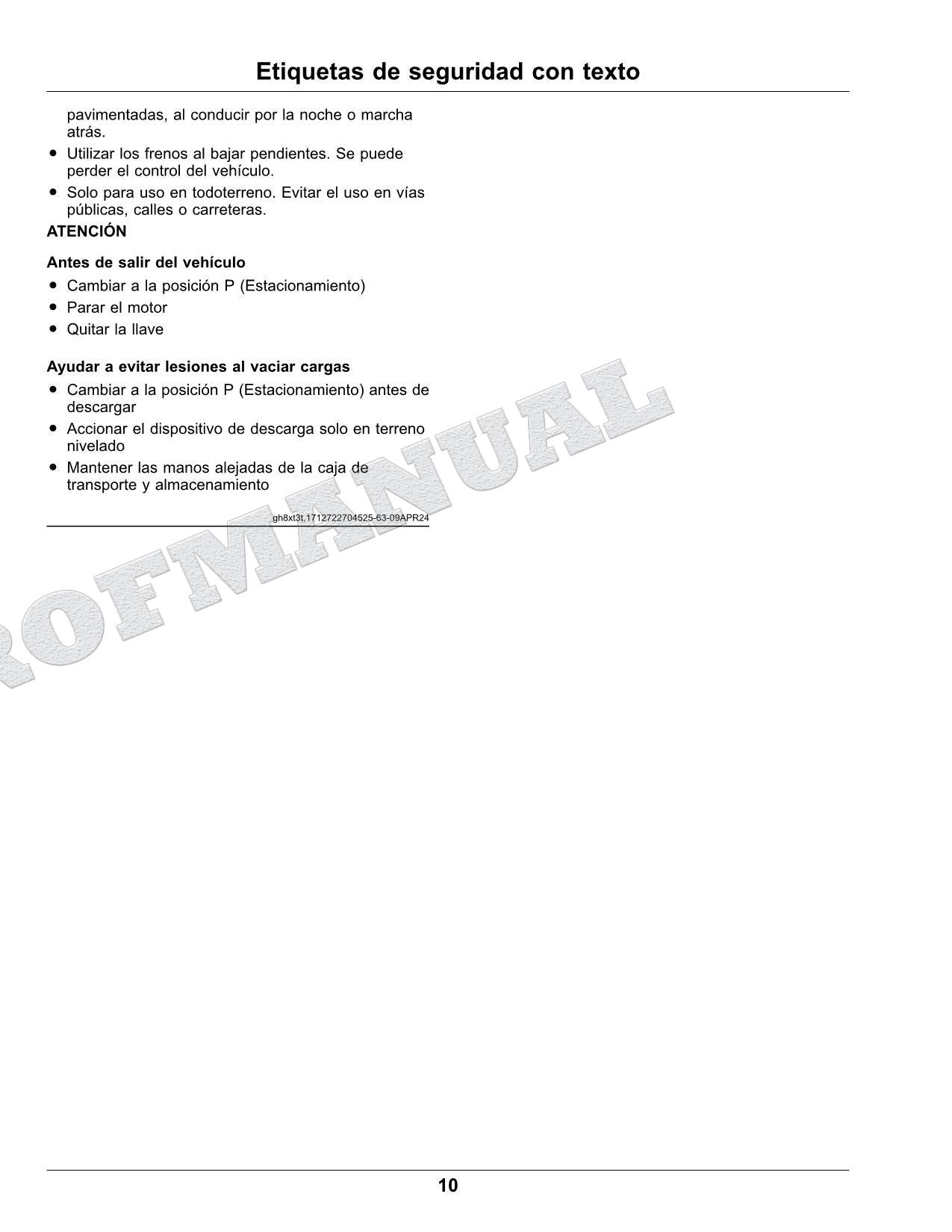 John Deere XUV560E XUV560E S4 cocodrilo Manual del Operador Español SN 080001-
