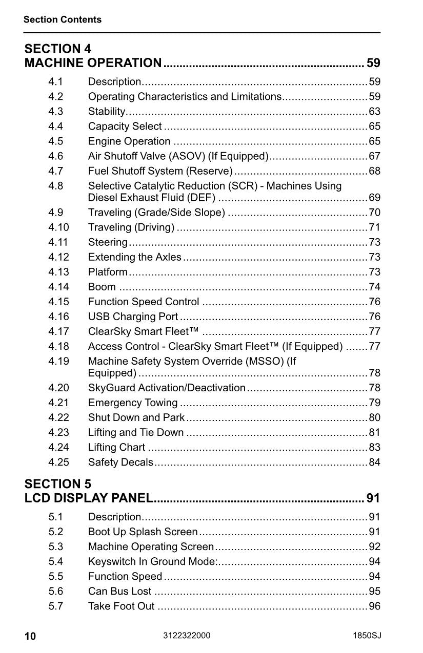 Manual del operador de mantenimiento y operación del elevador de pluma JLG 1850SJ 3122322000