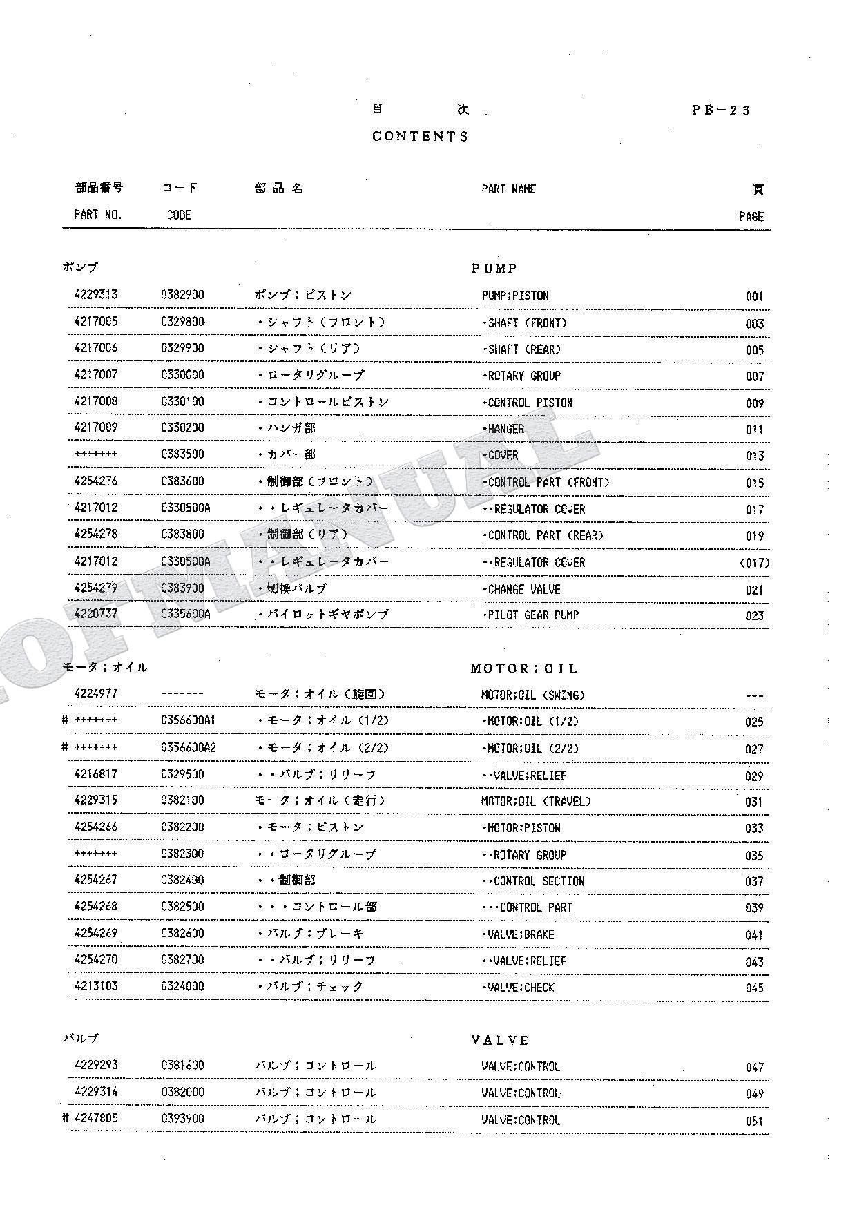 HITACHI EX60WD Equipment Component Excavator Parts Catalog Manual