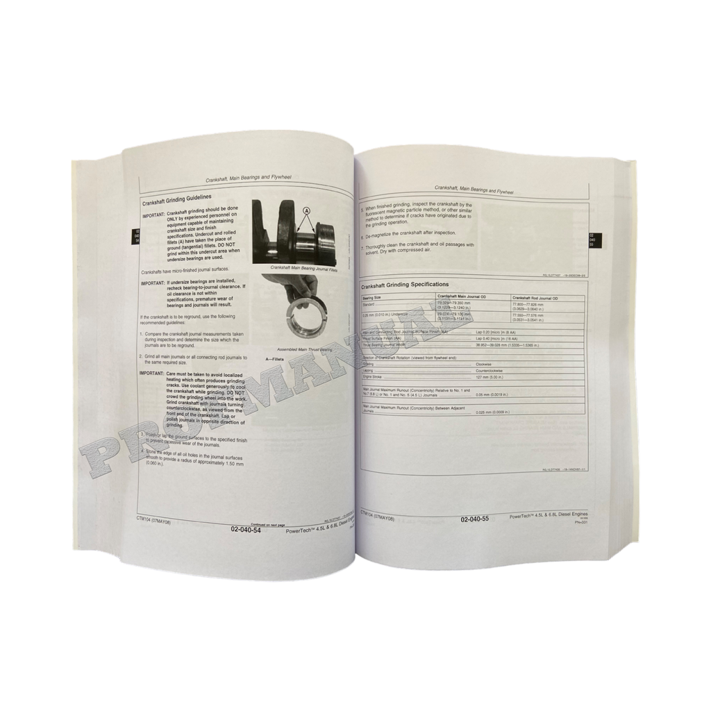 John Deere 4045 6068 4.5L 6.8L Engine REPAIR SERVICE MANUAL Worldwide CTM104