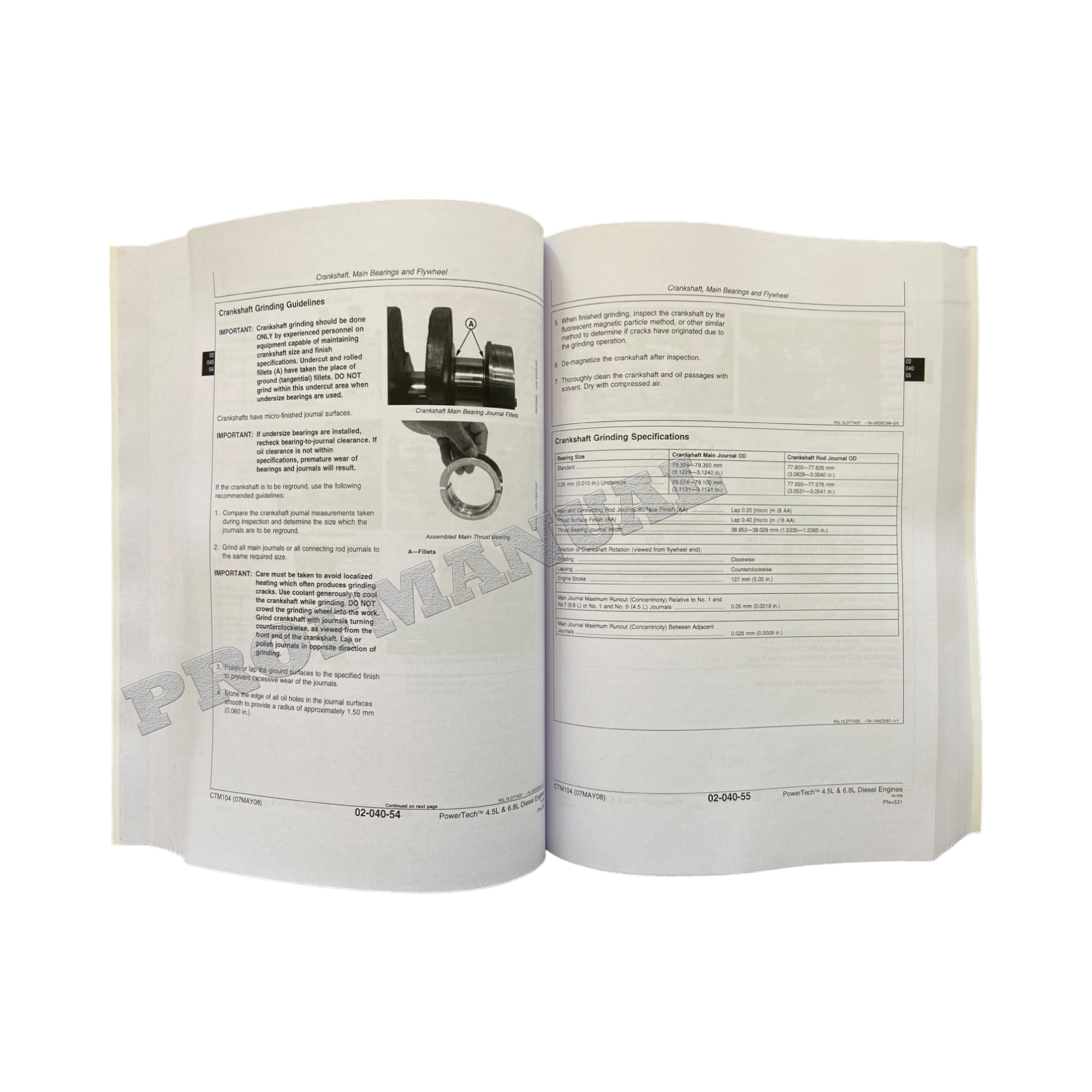 John Deere 4045 6068 4.5L 6.8L Motor MANUAL DE SERVICIO Y REPARACIÓN Mundial CTM104
