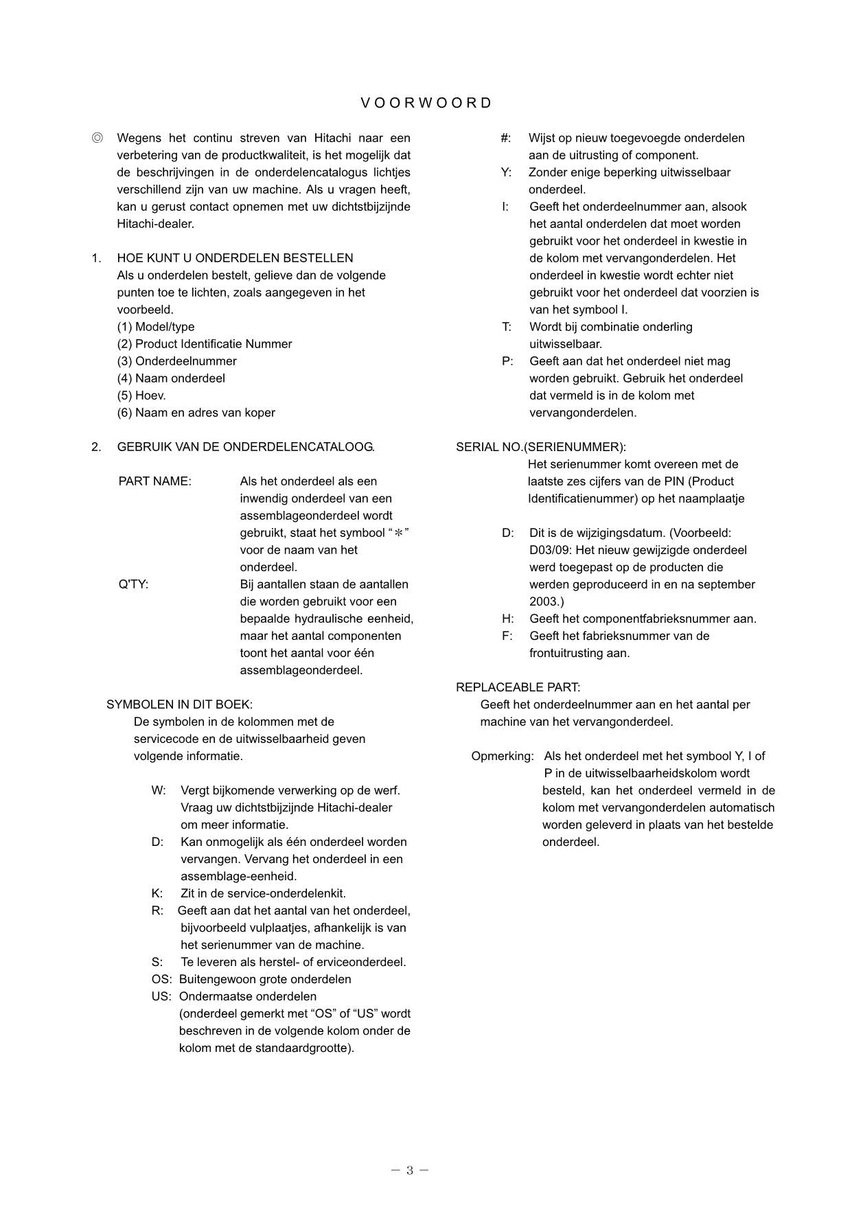 Hitachi ZW80 Wheel Loader Equipment Component Parts Catalog Manual SN 000101-up