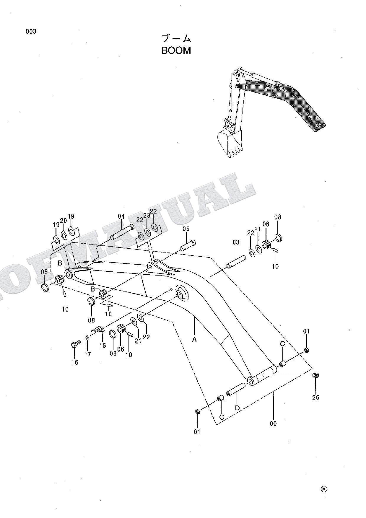 HITACHI EX120-5Z Lightweight FRONT CHINA Excavator Parts Catalog Manual