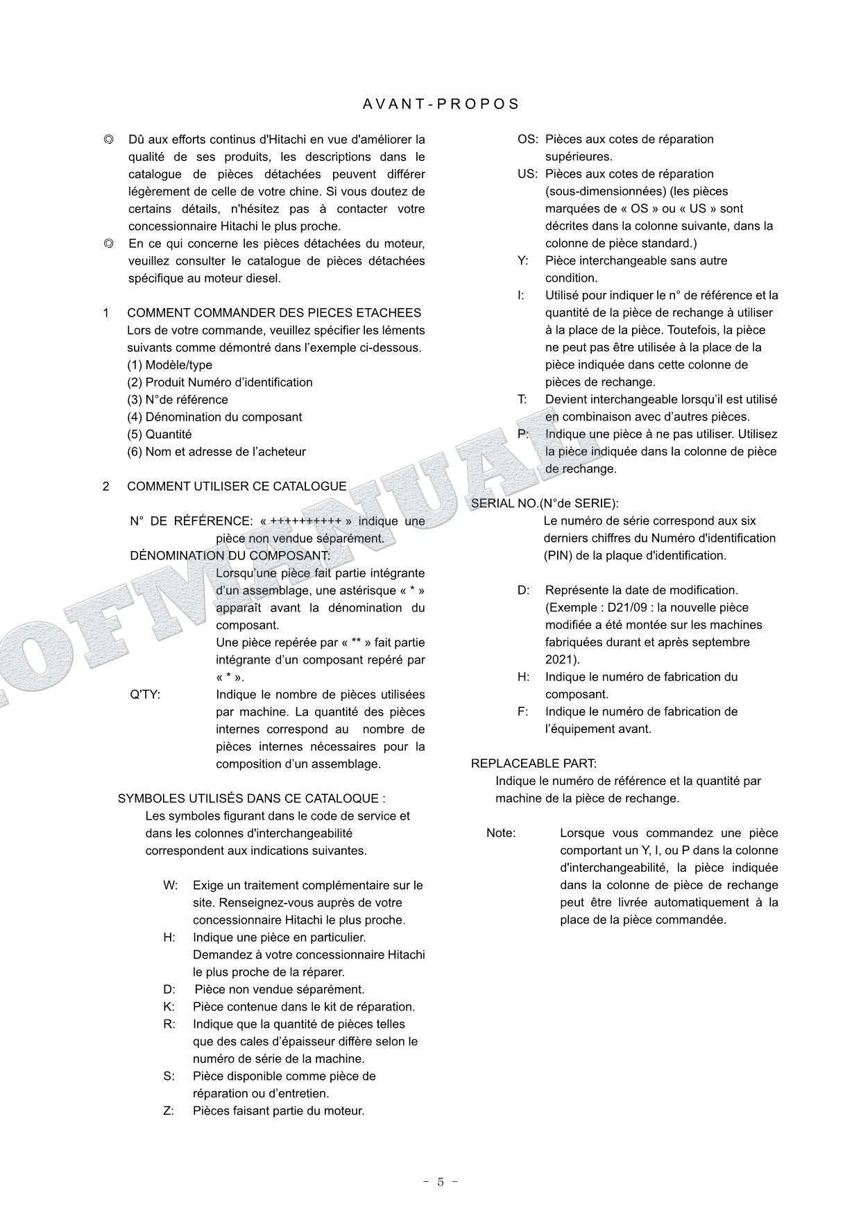 HITACHI ZAXIS ZX135US-7 OCEANIA Spec Excavator Parts Catalog Manual