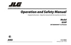 JLG 830P Vertical Mast Maintenance Operation Operators Manual 31215862