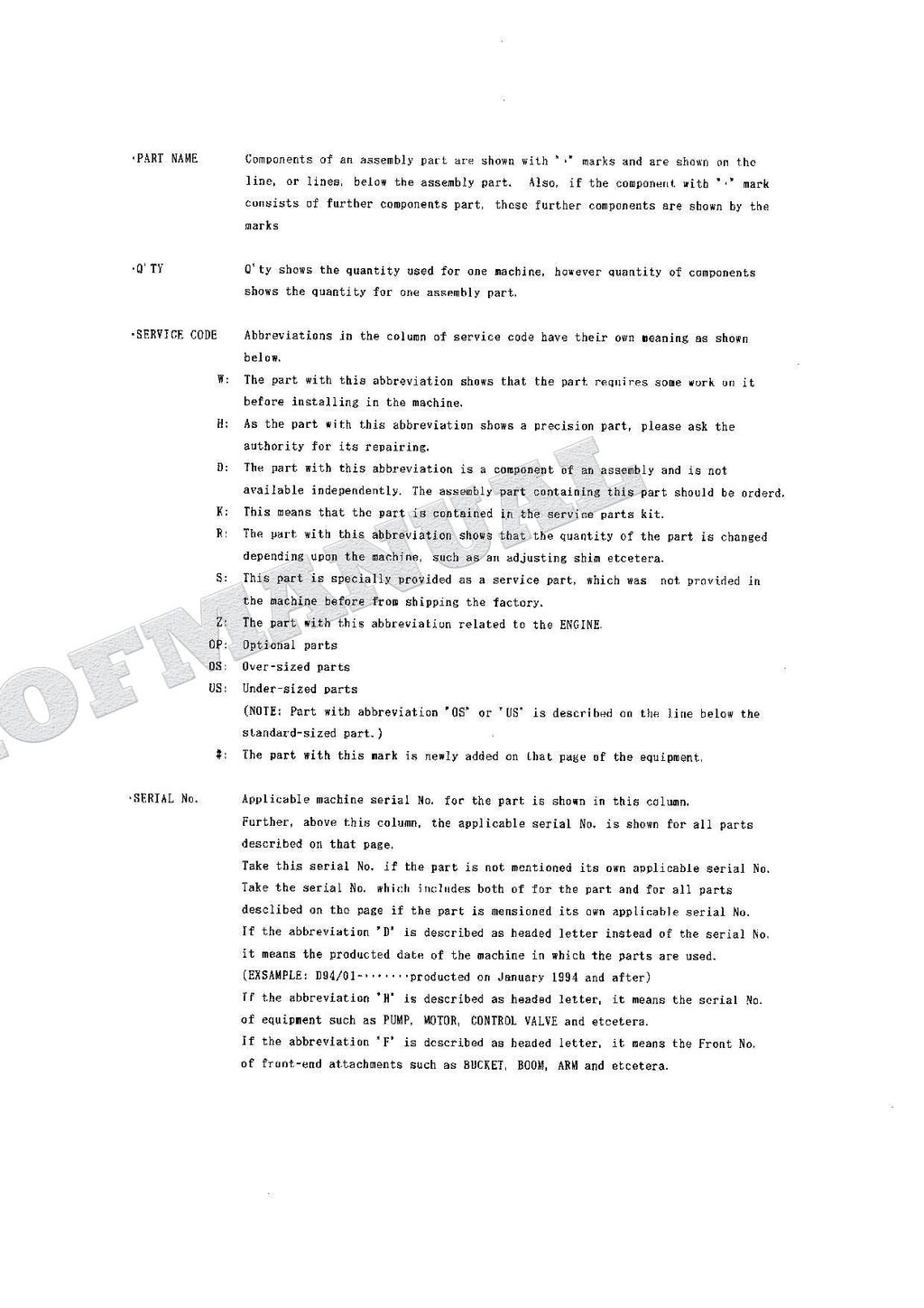HITACHI EX120-3 Excavator Parts Catalog Manual SN 40001-