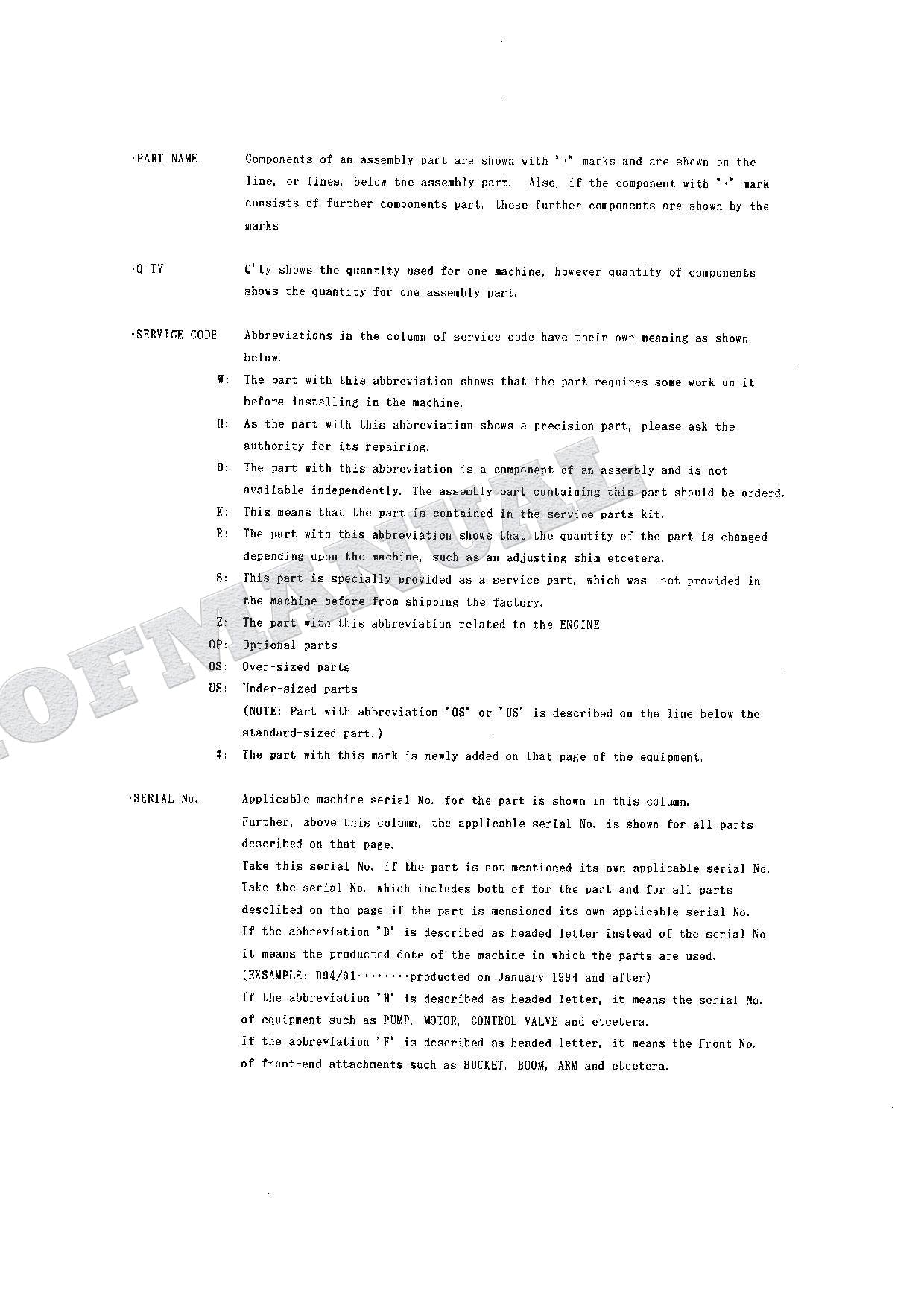 HITACHI EX120-3 Excavator Parts Catalog Manual SN 40001-