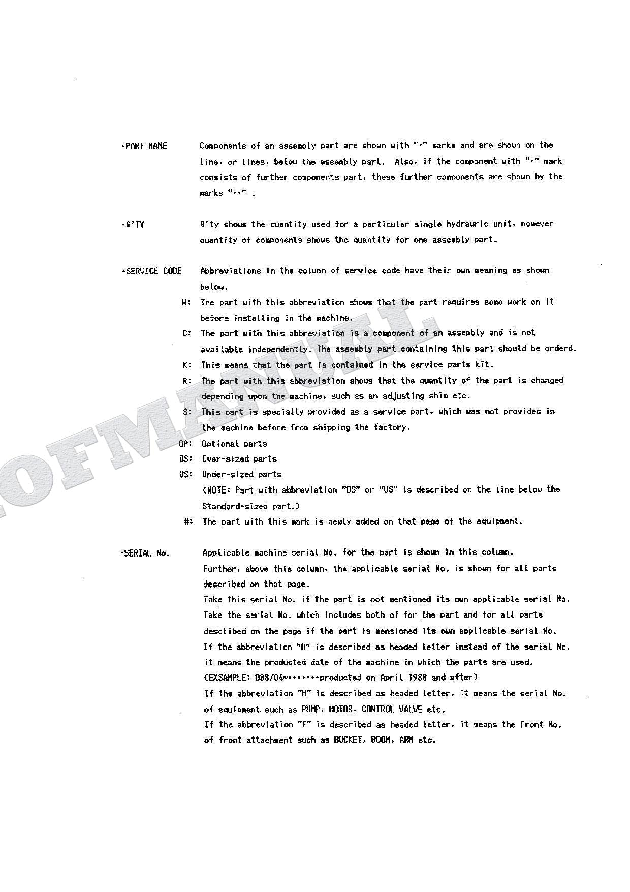 HITACHI EX120 Equipment Component Excavator Parts Catalog Manual SN 15001-