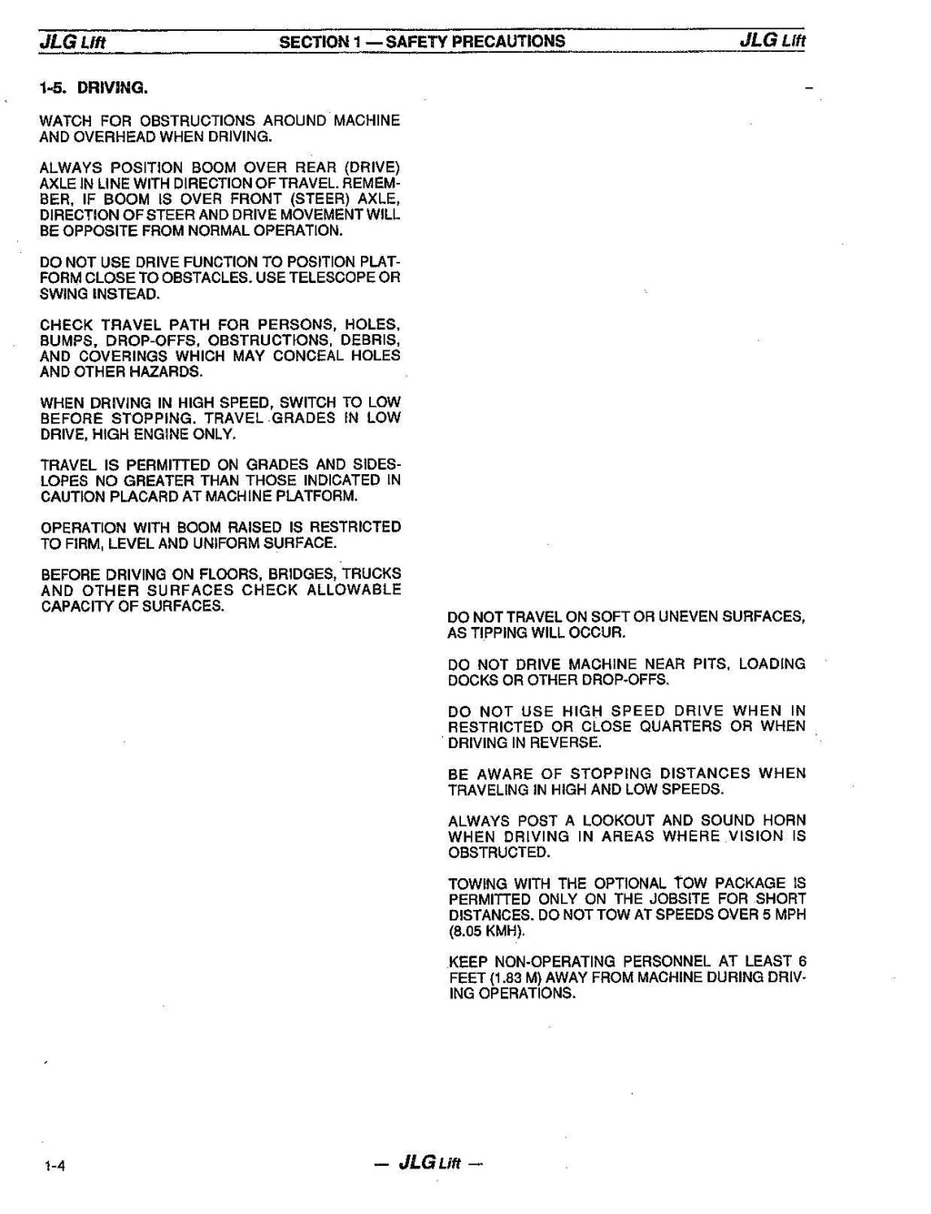 Manual del operador de mantenimiento y operación de elevadores de tijera JLG 60H 70H