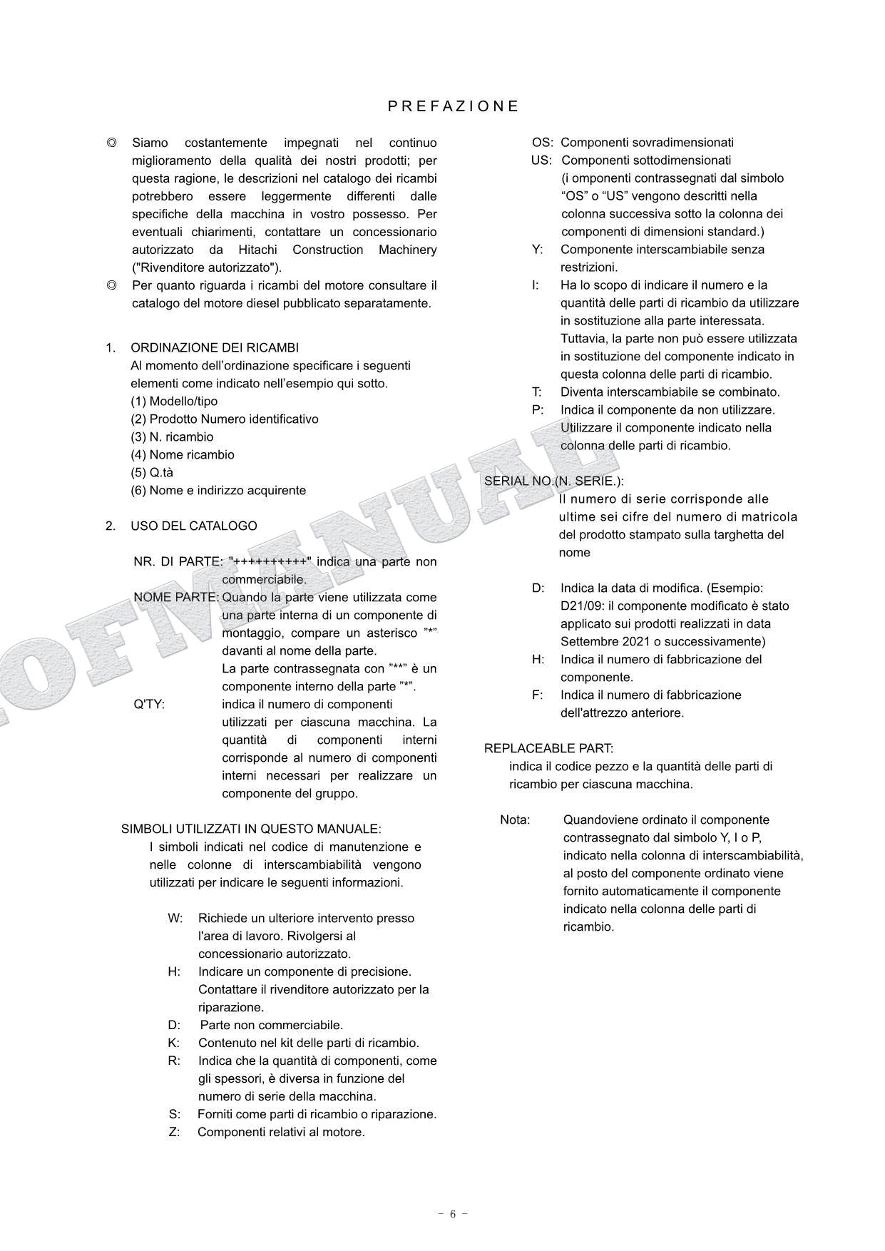 HITACHI ZAXIS ZX85USB-6 Excavator Parts Catalog Manual SN 110001-