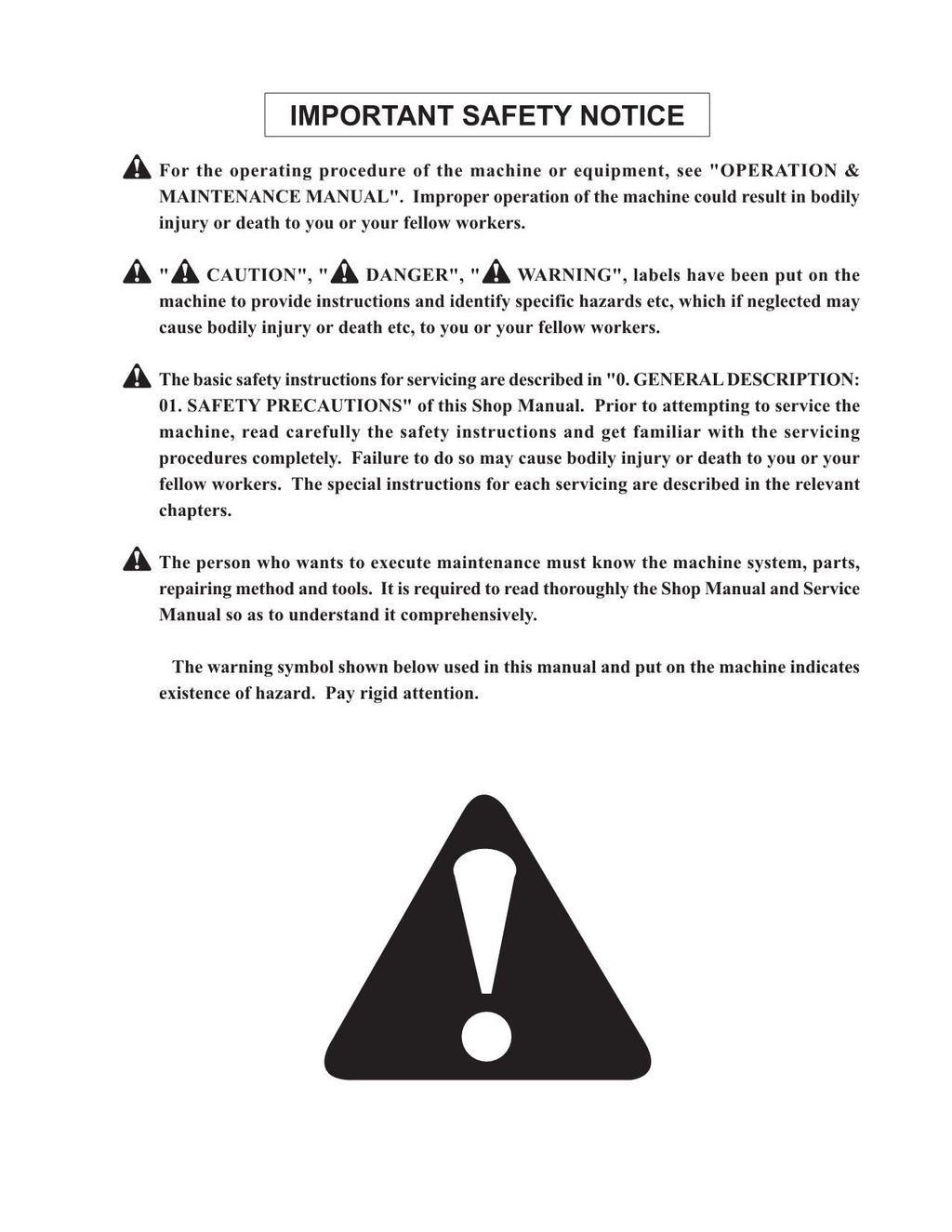 Hitachi LX110-7 LX130-7 LX160-7 LX190-7 LX230-7 Loader Workshop Manual