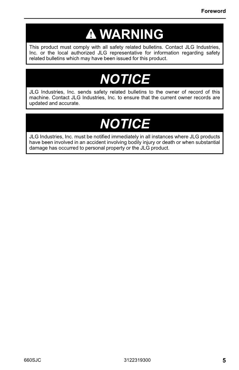 Manual del operador de mantenimiento y operación del elevador de pluma JLG 600SJC