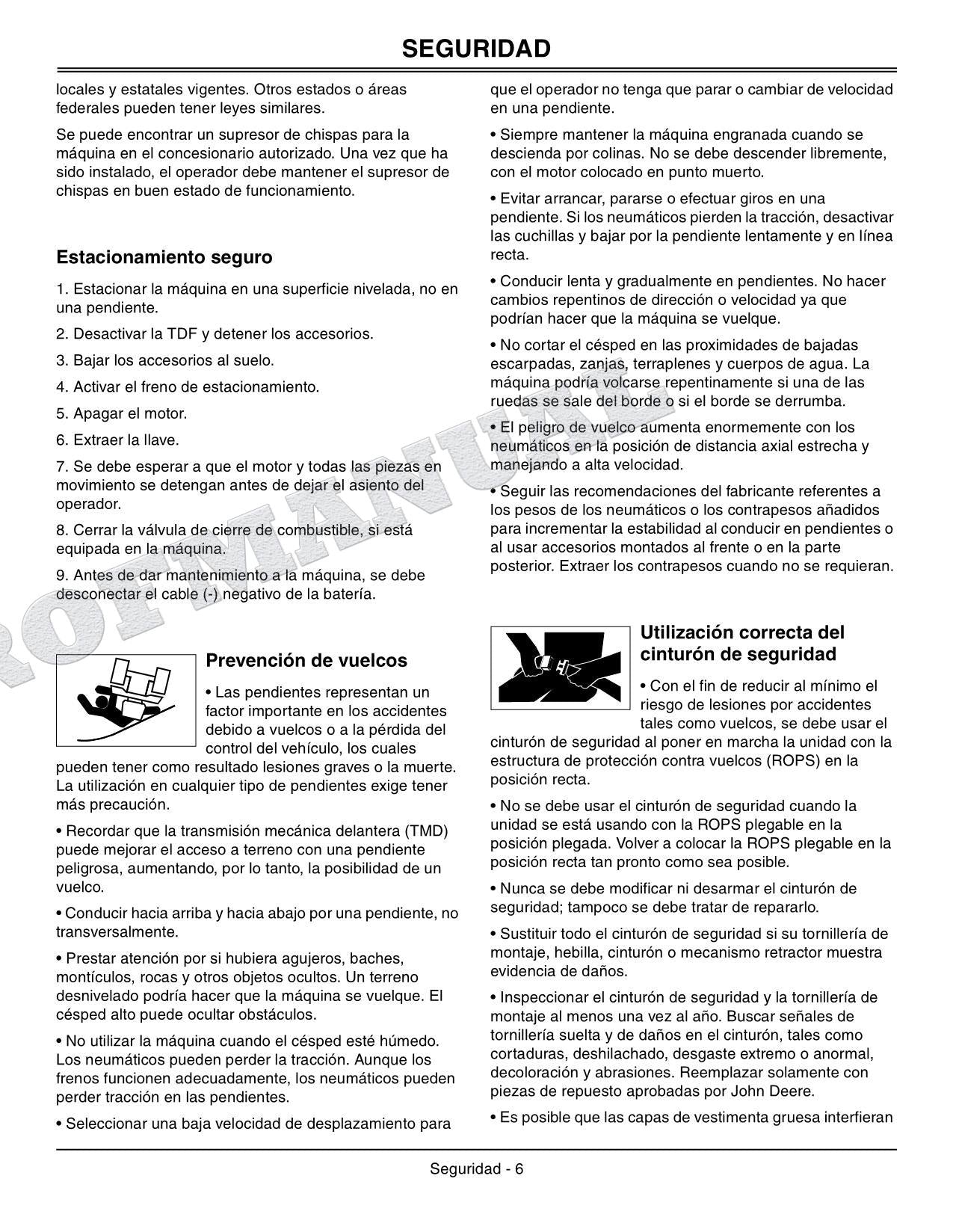 John Deere SN 4120 120101-610000 4320 130101-610000 Tractor Manual del Operador