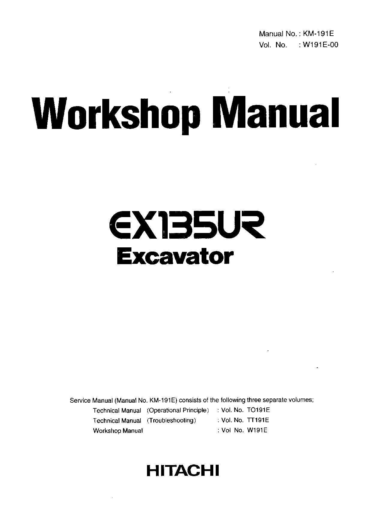 HITACHI EX135UR Excavator Workshop Service Manual