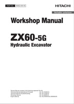 HITACHI ZAXIS ZX60-5G Excavator Workshop Service Manual