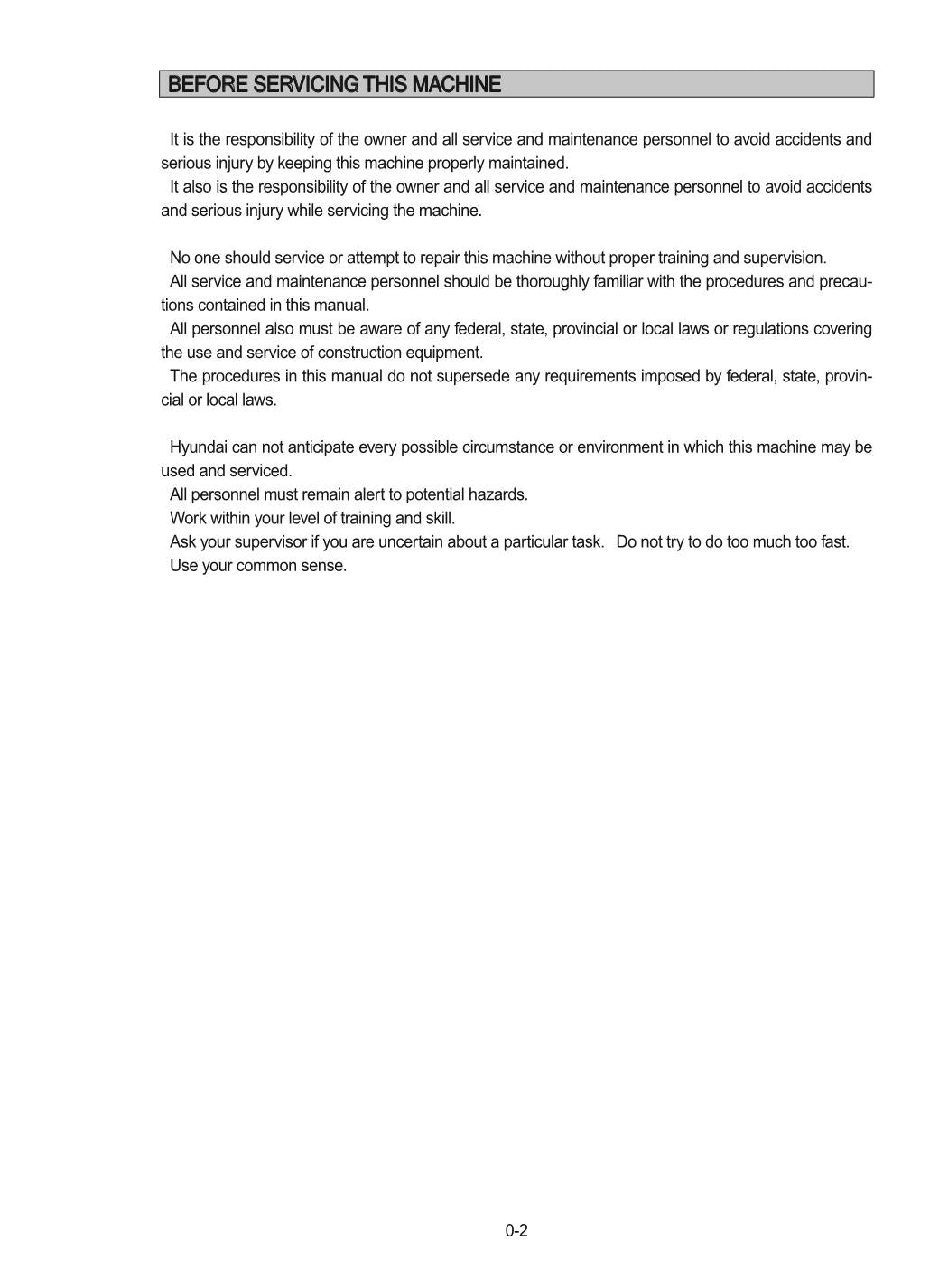 Hyundai HX210HD HX220HD CRAWLER EXCAVATOR Operators Maintenance Manual