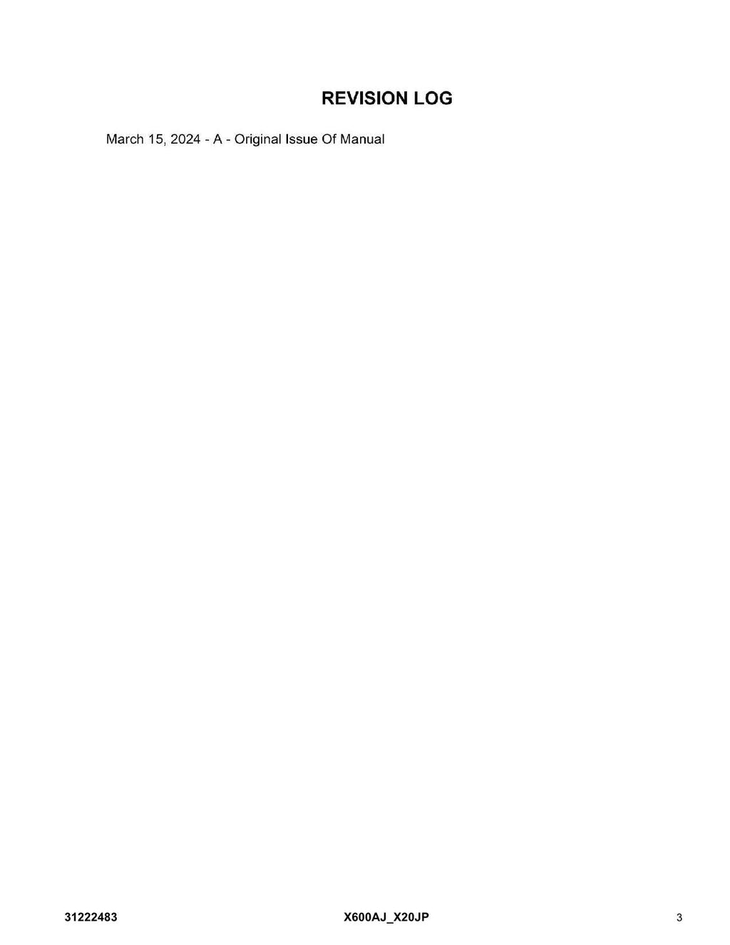 JLG X20JP X600AJ Compact Crawler Boom Parts Catalog Manual