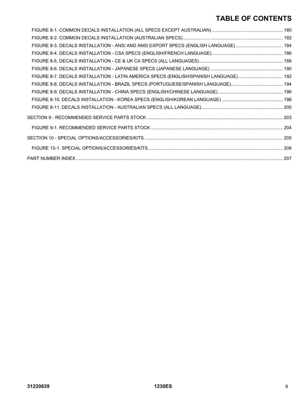JLG 1230ES Vertical Mast Parts Catalog Manual
