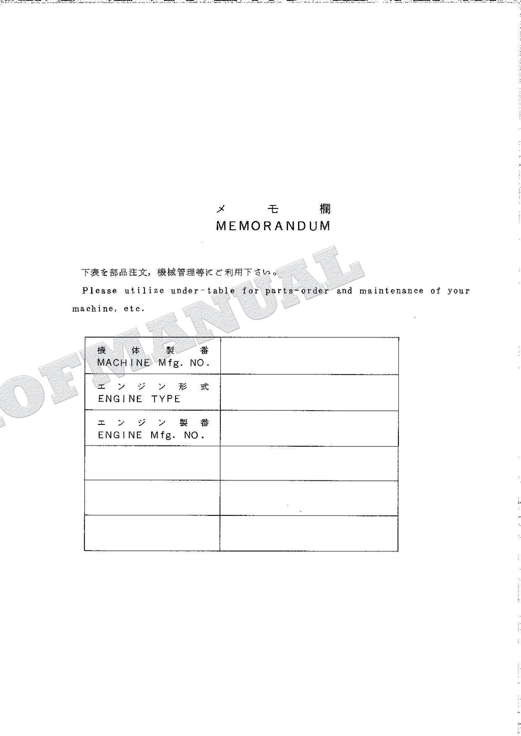 HITACHI EX120-2 Excavator Parts Catalog Manual SN 3001-