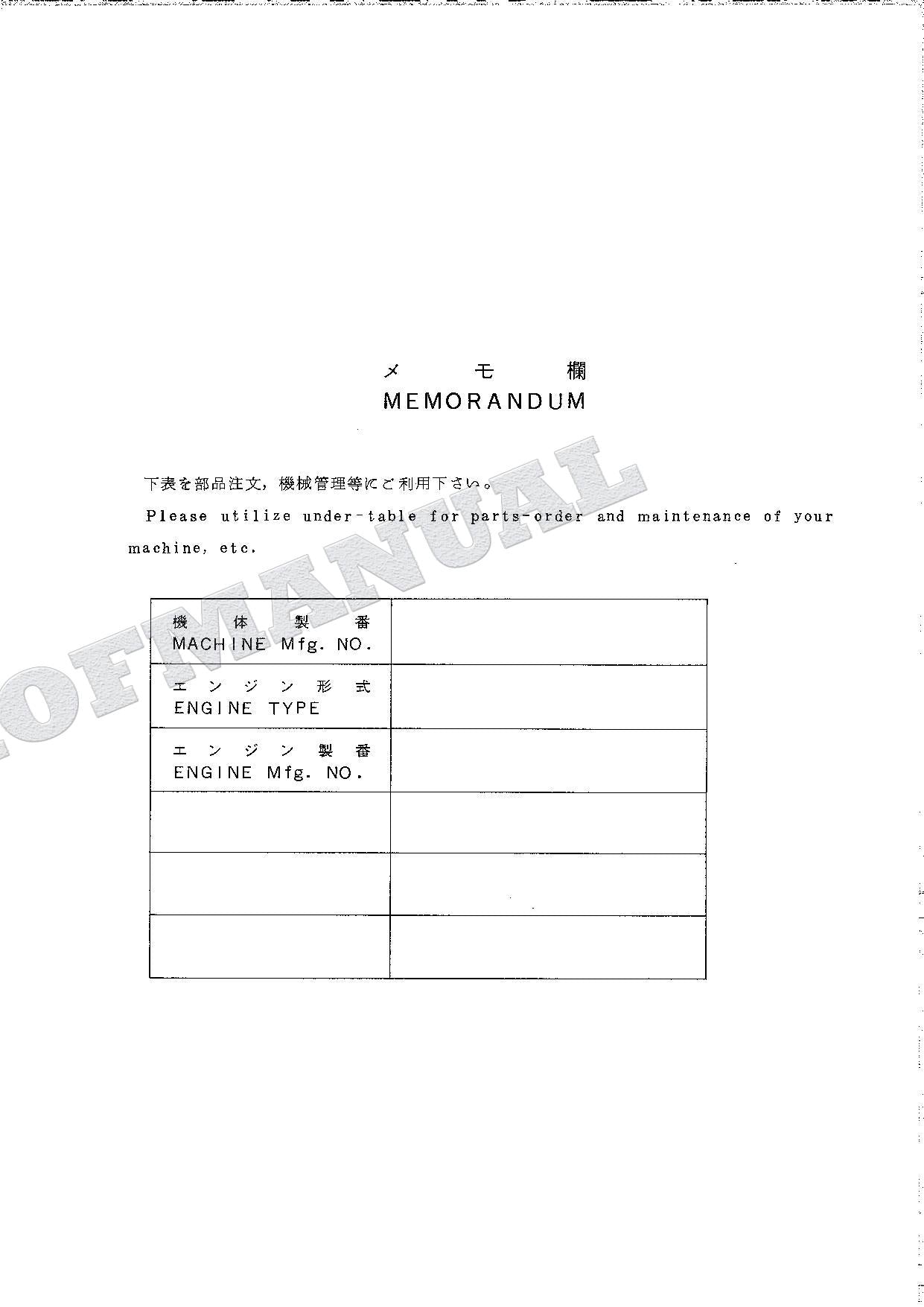 HITACHI EX120-2 Excavator Parts Catalog Manual SN 3001-