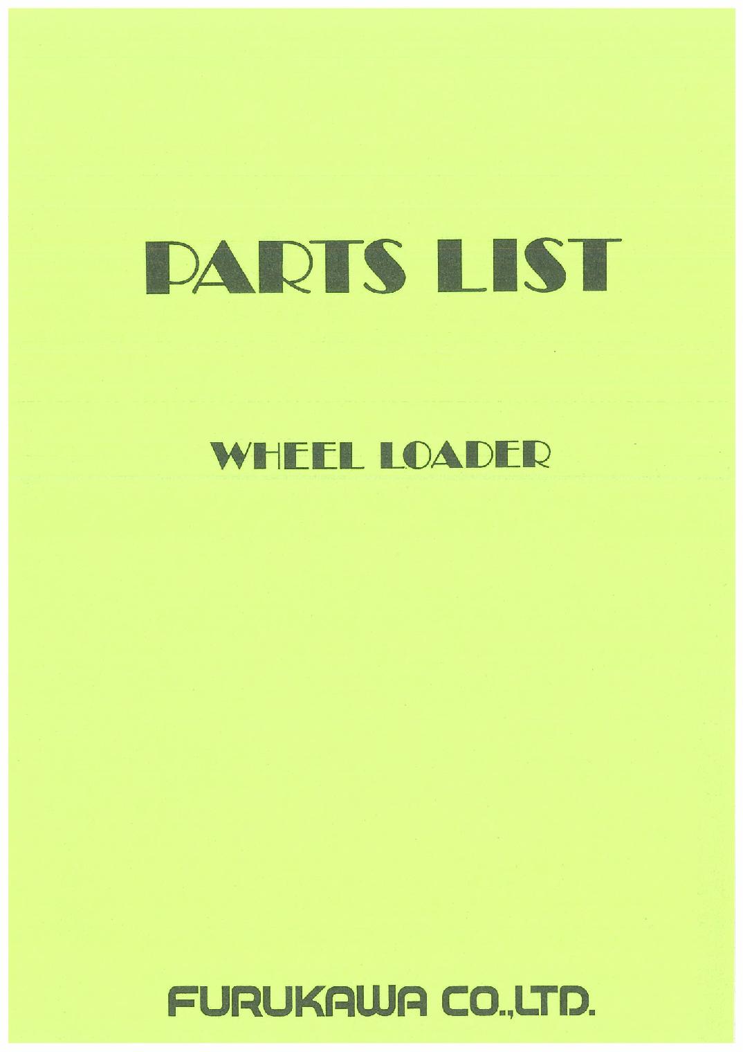 Hitachi FL150-1 Wheel Loader Parts Catalog Manual SN all 353991-00106
