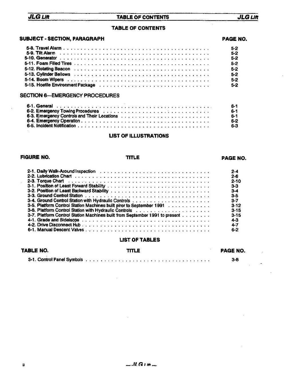 JLG 40H Boom Lift Maintenance Operation Operators Manual