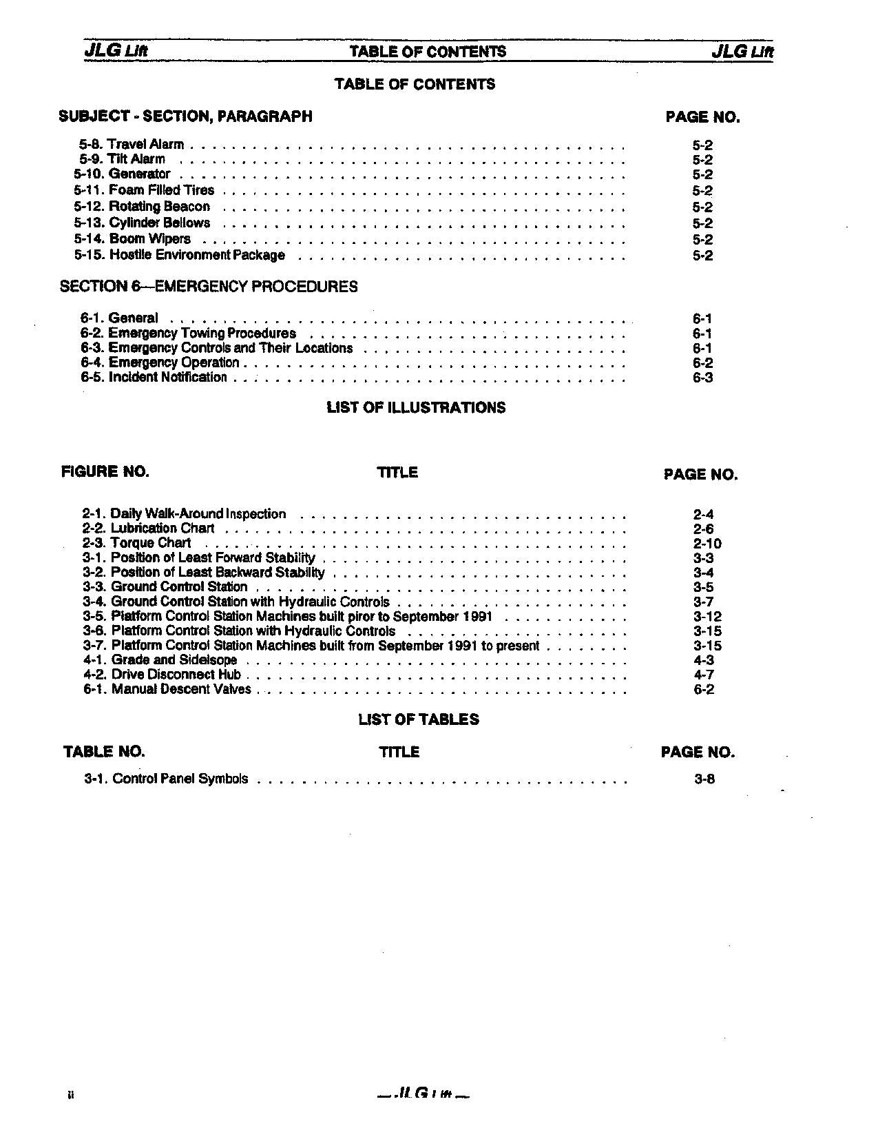 JLG 40H Boom Lift Maintenance Operation Operators Manual