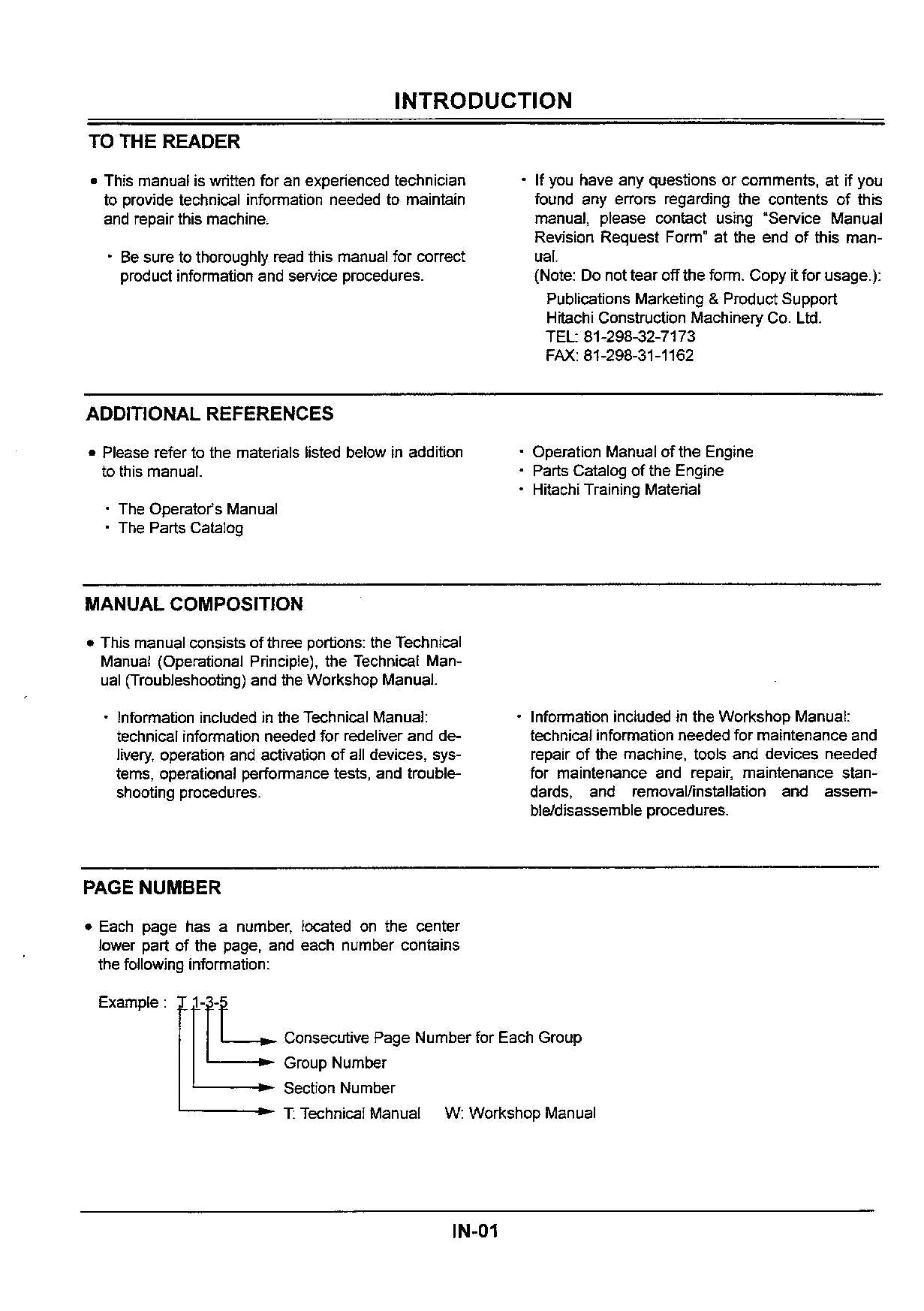 Hitachi EX40U Excavator Scheme Operational Test Troubleshooting Service Manual