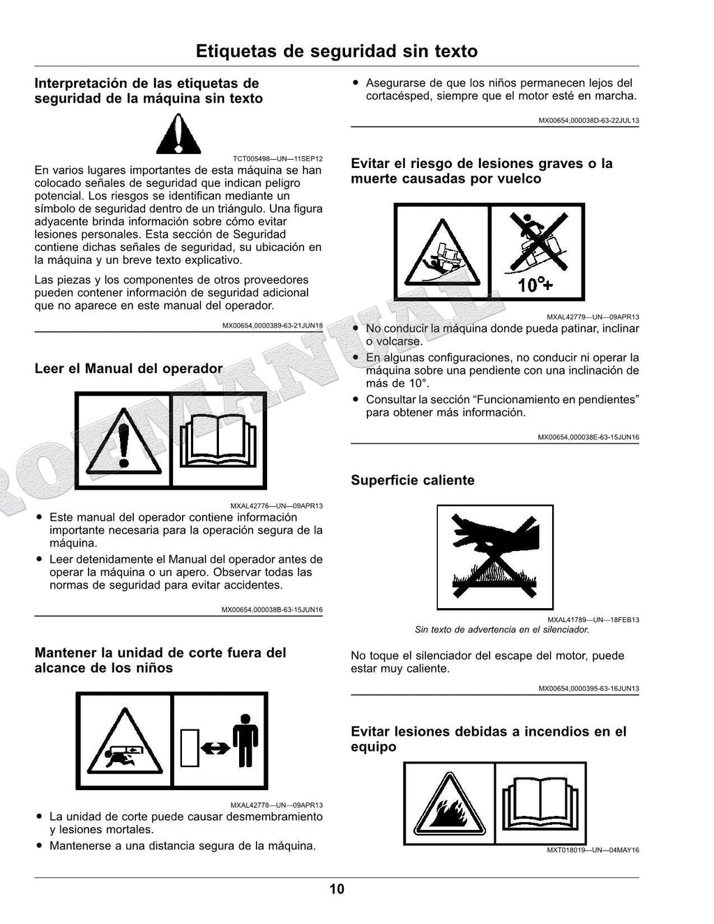 John Deere X750 X754 X758 Tractor Manual del Operador Español SN 070001-